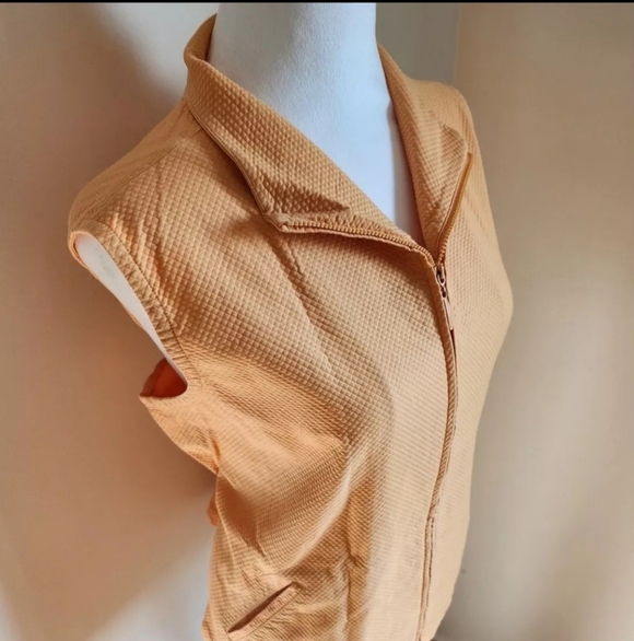 Eileen Fisher Light Orange Micro Quilt Cotton Vest - Picture 1 of 9